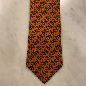 Gucci Mens Tie Burnt Orange and Blue